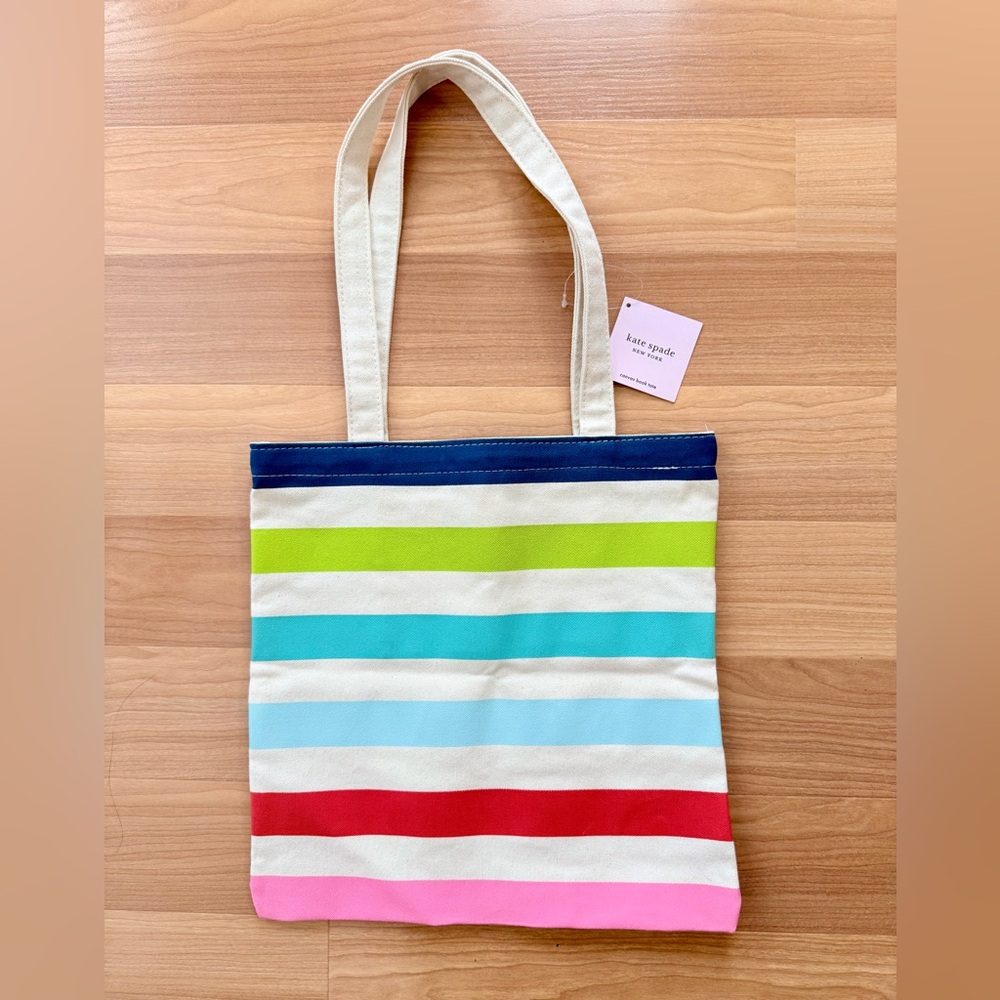 Kate Spade Multicolor Striped book Tote Bag
